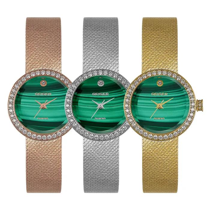 Diamond Natural Malachite Mesh Watch GE1246GD