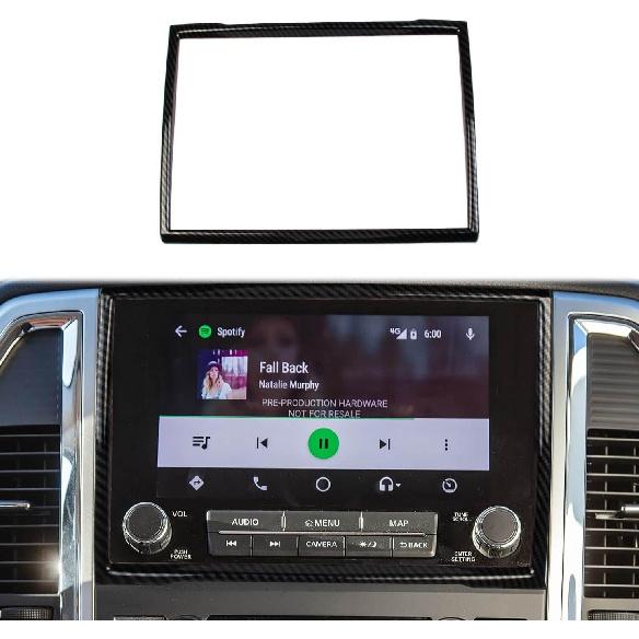 

Korlot Carbon Fiber Pattern Center Console Navigation Frame Cover Trim Accessories for 2020-2024 Nissan Titan