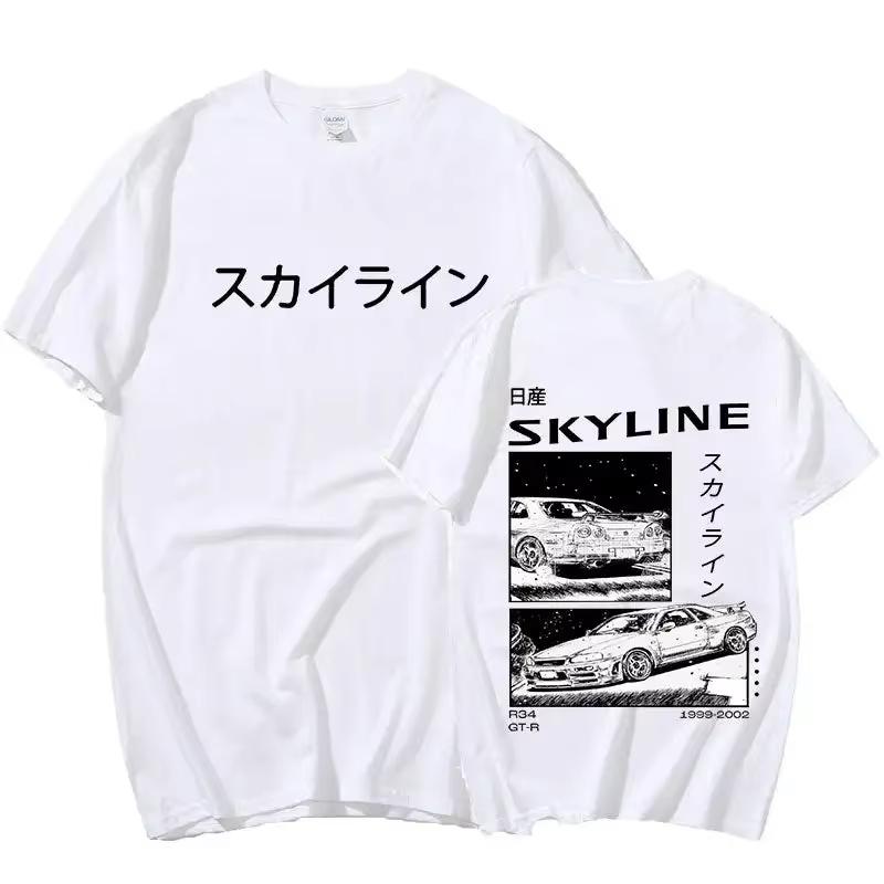 

Mens Cotton TShirt Drift Japan Anime AE86 Inifirst D Summer TShirt Unisex R34 Skyline GTR JDM Oversized Print T Shirts S
