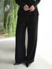 PAUL&ALICE Ribbed Elastic Pants / Black