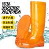 Men's rain shoes golden yellow without inner lining beef tendon wear-resistant non-slip overshoes oil-proof high water shoes transparent rain boots