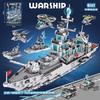 Navio Carro de Guerra Azul Marinho Exército Barco Avião Modelo Navios de Guerra Blocos de Montar Conjunto de Construção para Meninos Brinquedos de Tijolos Presentes de Natal