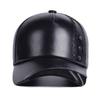 Men's Trendy Sheepskin Leather Baseball Cap: Autumn/Winter Outdoor Casual Duckbill Hat for Middle-Aged & Elderly