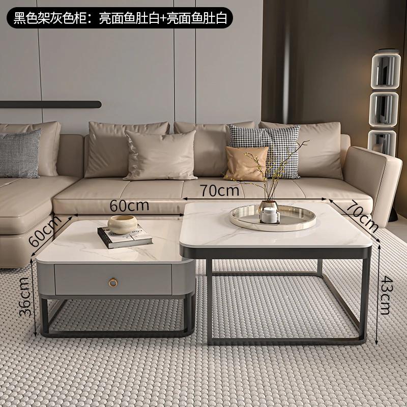 For Luxuriöser moderner Couchtisch mit Aufbewahrungsdesign, nordischer minimalistischer Couchtisch, einzigartige graue