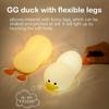 Cute Silicone Duck Night Light Children's Nightlight Gift USB Rechargeable Animal Touch Bedside Slepp Lamp Timing Function