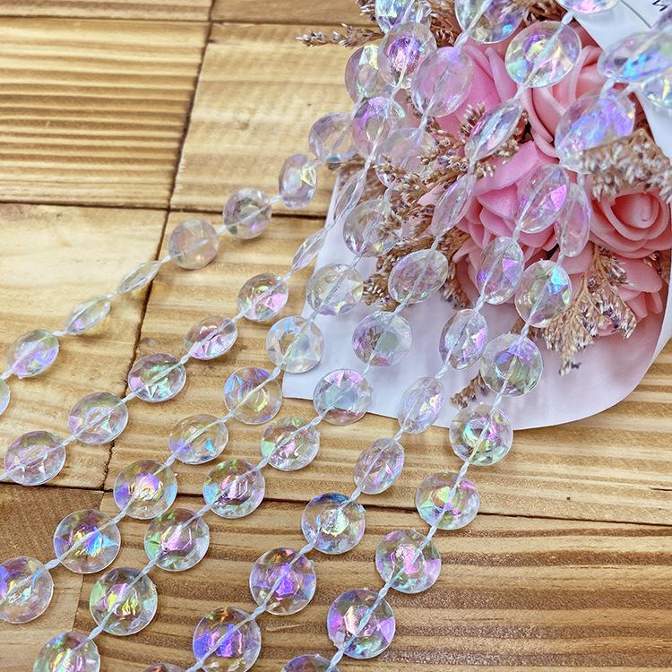 Seven-Color Transparent Crystal Bead Curtain for Wedding and Christmas Tree Decoration