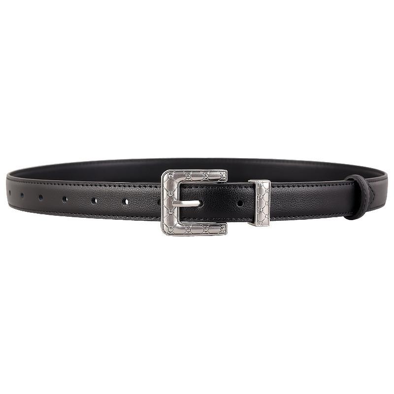 Genuine Leather Belt For Men With Silver Buckle Durable Twoply Cowhide For Casual And Formal Wear