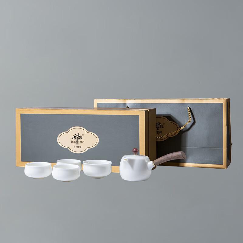 Embossed White Porcelain Kung Fu Tea Set