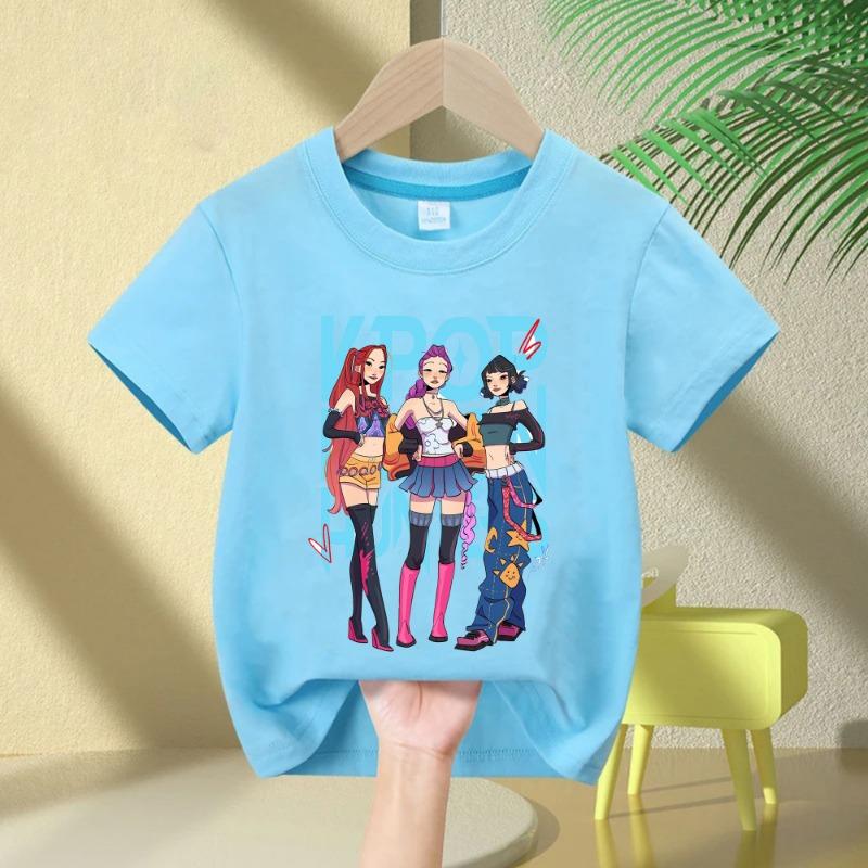 2025 Hot Movie Baby Girls T Shirt Soft Cotton Children's Clothing KPop Demon Hunters Fans Gifts Kids Clothes Fashion Casual Tops