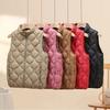 Veste Gilet Léger Automne Hiver pour Femme Maman Col Montant Court Chaud Gilet Vêtement d'Extérieur Décontracté Haut