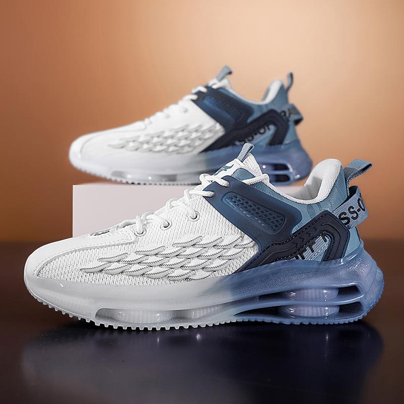 Men's shoes summer new thick-soled mesh fly-woven breathable non-slip trend men's dad height-increasing sports running shoes