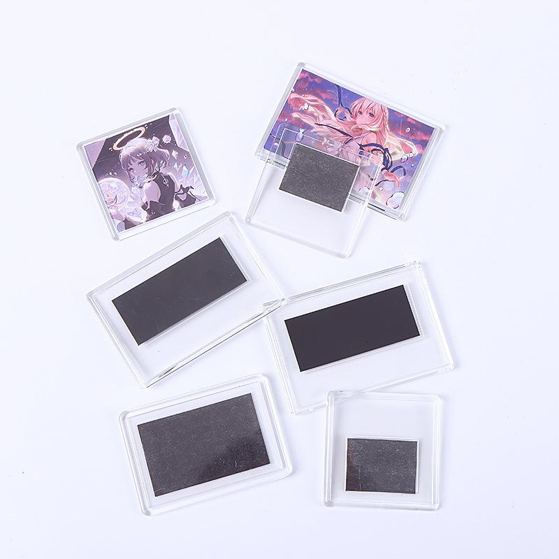 5PCS Acrylic Magnetic Photo Frames Transparent Refrigerator Magnet Sticker Photoes Display Holder Home Pictures Organizer DIY