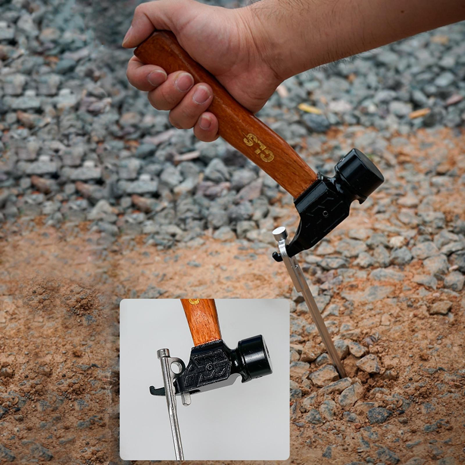 Camping Hammer Tent Peg Puller Hand Tools Portable Stake Remover Mallet for Fishing