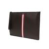 Bally Red And White Striped Leather Business Casual Zipper Clutch Men clutch Brown THALDEN-LT-21