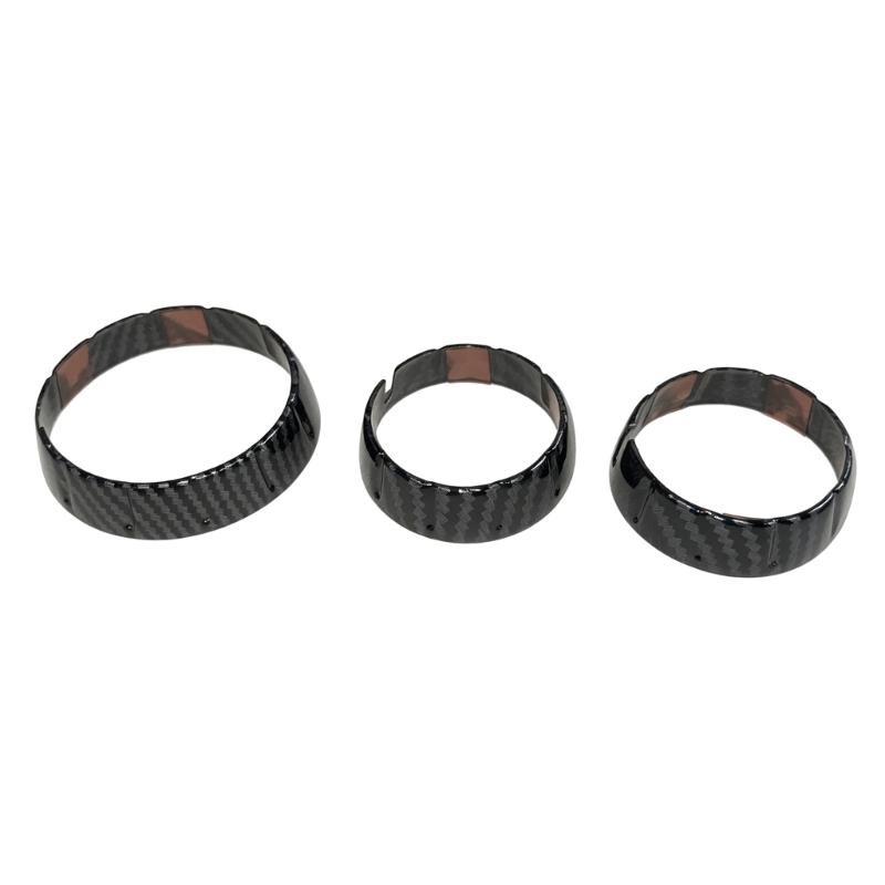 Dashboard Knob Trim Set for MINI F55 F56 F57 Carbon Fiber Look 3 Piece ABS Interior Control Panel Detail for Air Conditioner Area