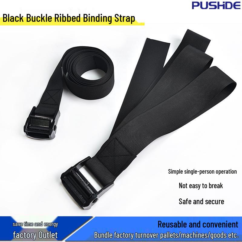 Black Zinc Alloy Motorcycle Cargo Straps - Outdoor Buckle Tighteners for Luggage, Cardboard, and Tent Securing