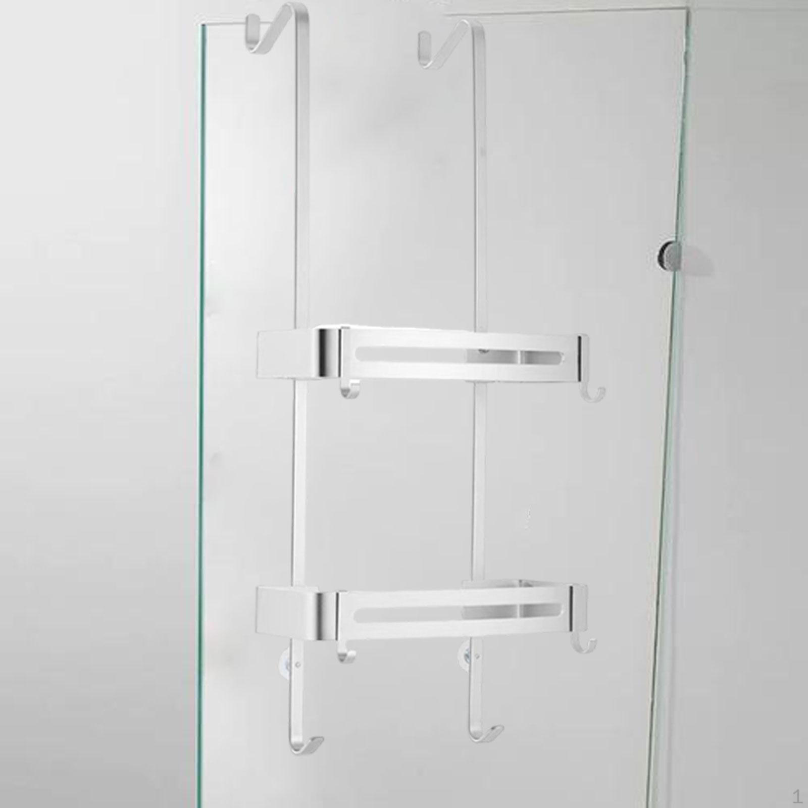 

Bathroom Shower Hanging Rack Organizer Durability Easy to Install with Suction Cups Space Saving білий