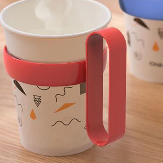 12 Pièces Sous-verre Réutilisable Poignée Élargie Anti-brûlure Isolation Thermique Boucle Élastique Manches Réutilisables en Plastique PP Porte-boissons Chaudes