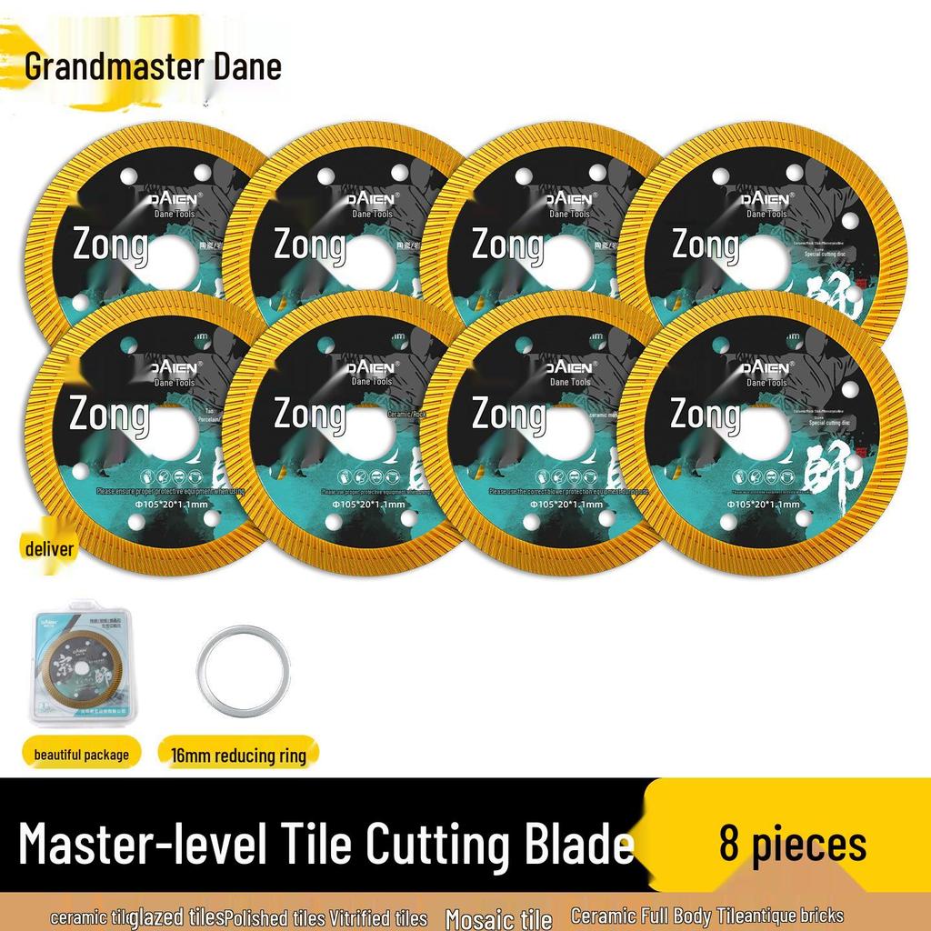 Dane Ultra-Thin Diamond Tile Cutting Disc for Chip-Free Dry Cuts On Ceramic, Marble, and Stone.