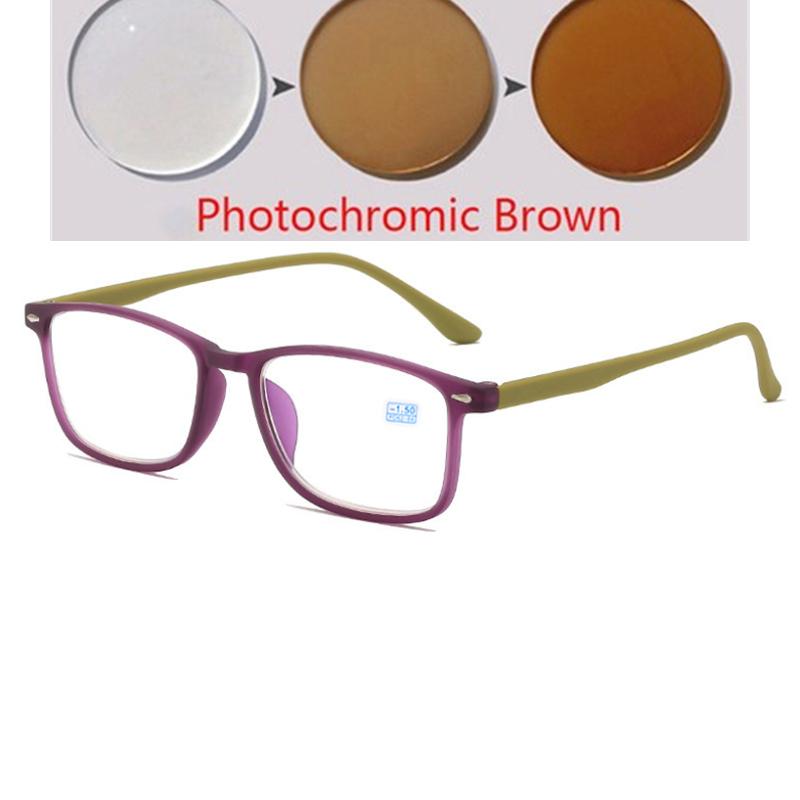Tea Frame Square Nearsighted Glasses For Women Men Ultra Light Student Prescription Glasses Myopia 0 -0.5 -0.75 To -6.0