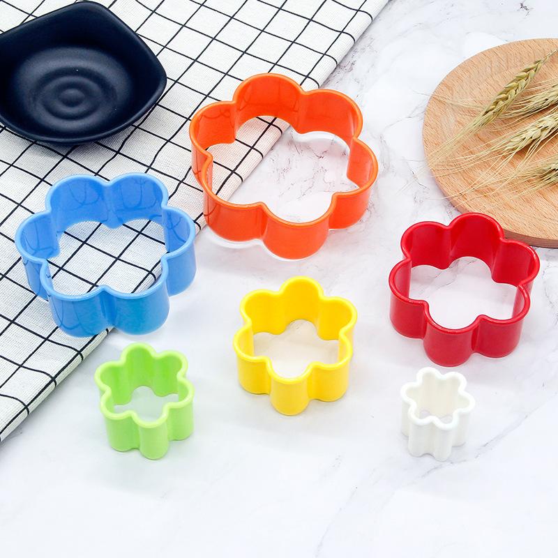 5-6 Stück Kunststoff Ausstechformen Set Fondant Gemüseformen Kuchen Mousse Ring Backwerkzeuge Set für DIY Keksherstellung