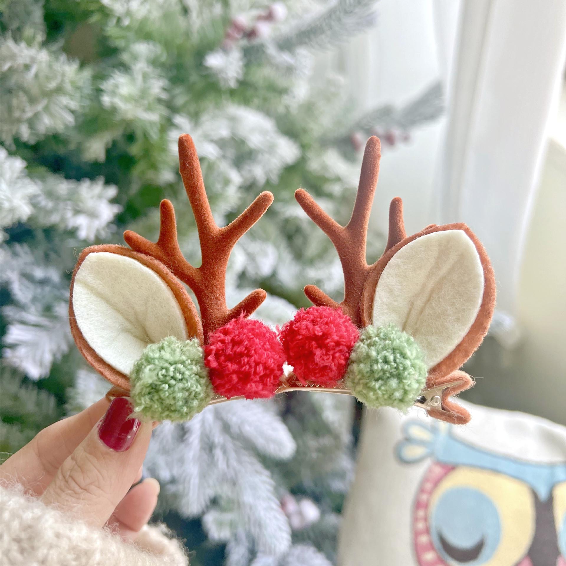 

Christmas Reindeer Hair Clips - Cute Red & Green Holiday Accessories