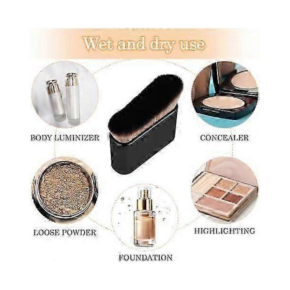 6.8x7cm Self Tan Brush Soft Body Makeup Brush Portable Self Tanning Brush Self Tanner Face Brush for Body & Leg MakeupBlack