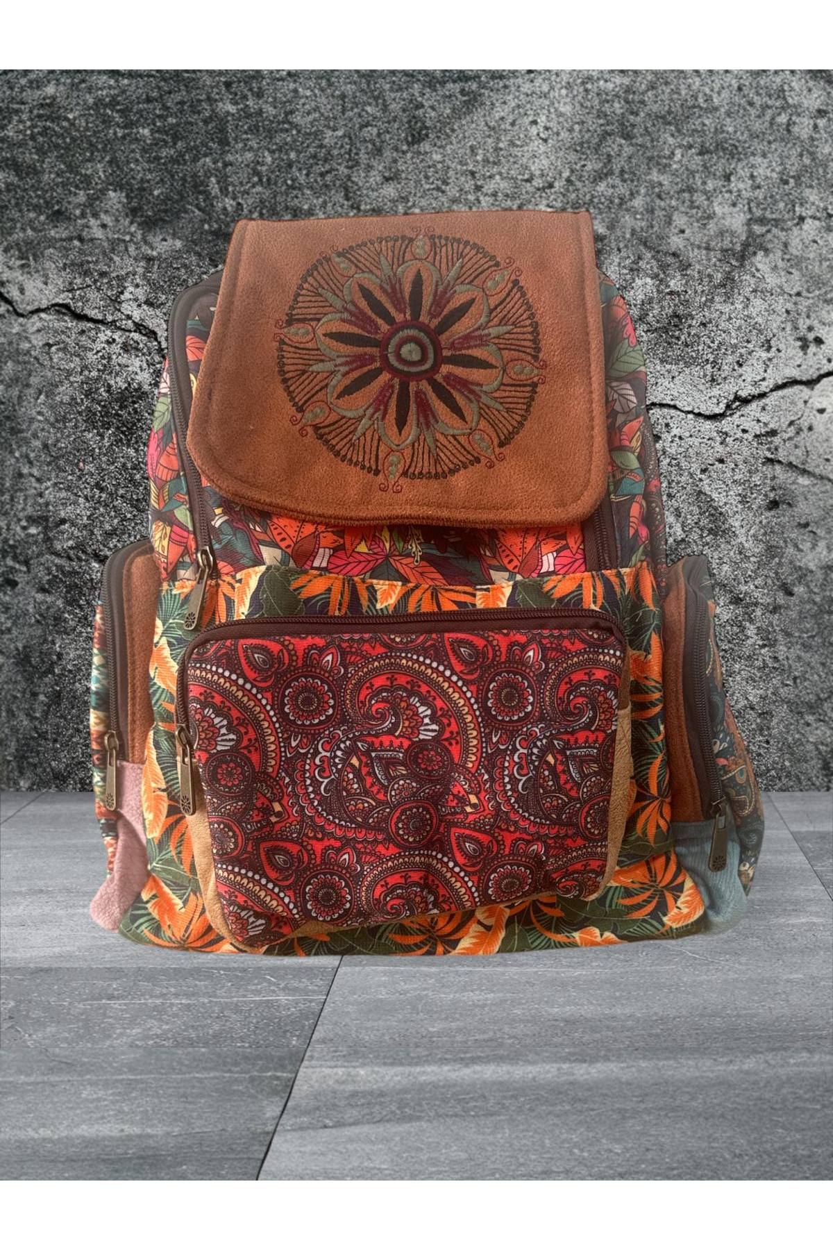 

Аутентичный богемный ежедневный рюкзак в стиле пэчворк с этническим дизайном