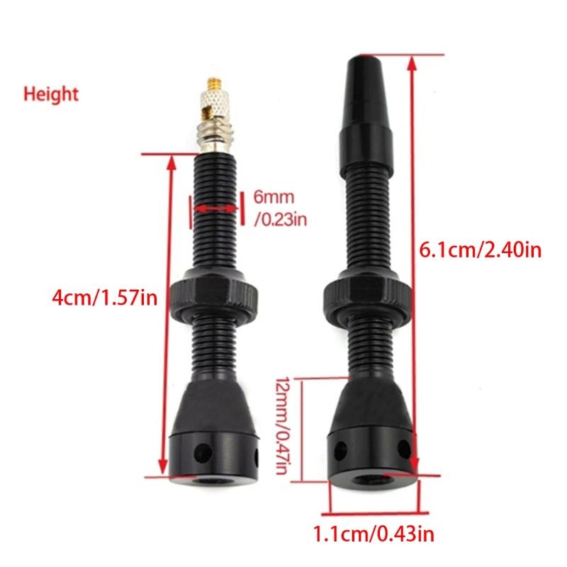 Light Weight Aluminum Valves Stem Caps Tubeless Bikes Valves Stem 60mm Valves Stem Kits with Valves Cores Removal Tool