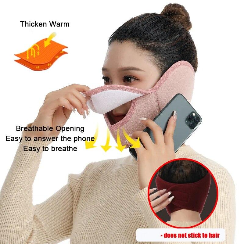 Zimní poloobličejová maska Cyklistika Camping Lyžařská maska Teplá maska Polar Fleece Otevřená prodyšná maska Větruodolný oteplovač krku