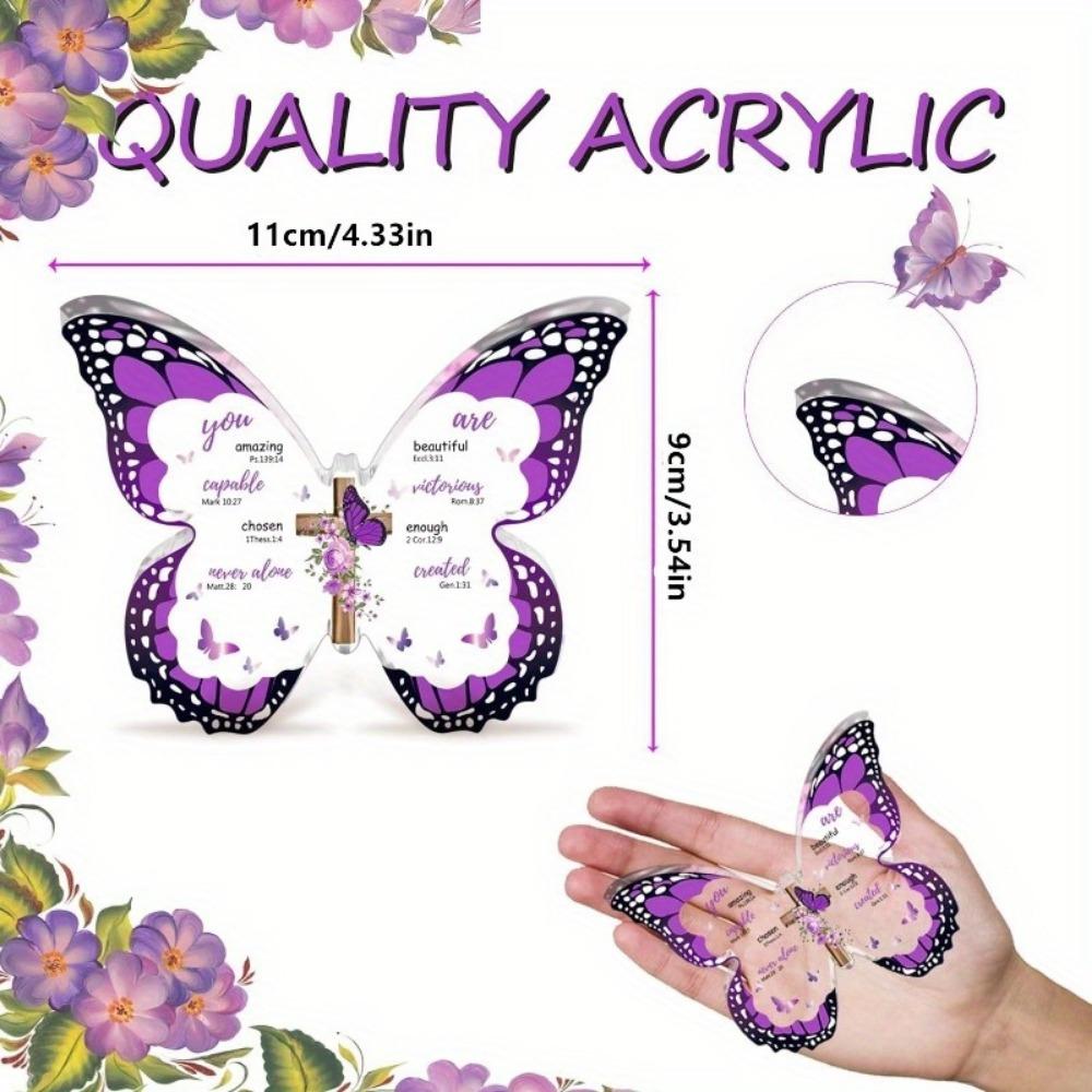 Butterfly Scripture Gift - Religious Acrylic Souvenir for Mothers with Photography Utility