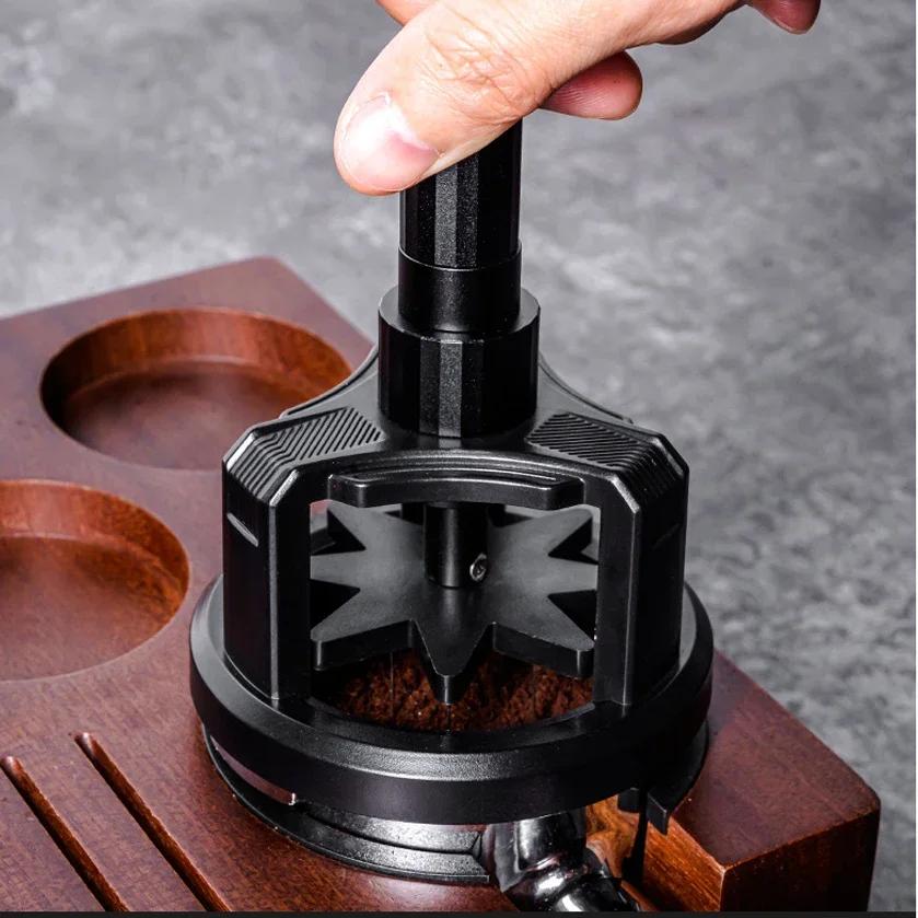 Rotary Needle Powder Distributor 51/53/58mm Magnetic Coffee Tamper Needle Coffee Powder Disperser Anti-slip Loose Powder Needle