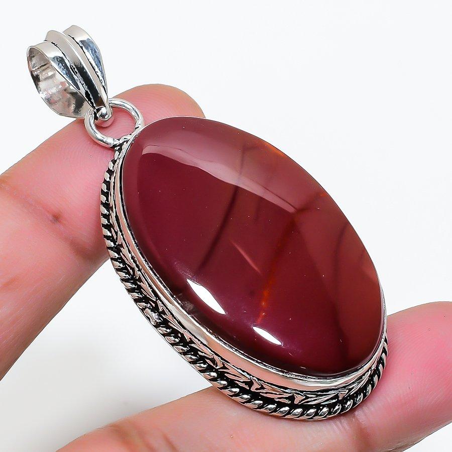 Natural Mookaite Gemstone 925 Sterling Silver Jewelry Pendant 2.29" AP-15973