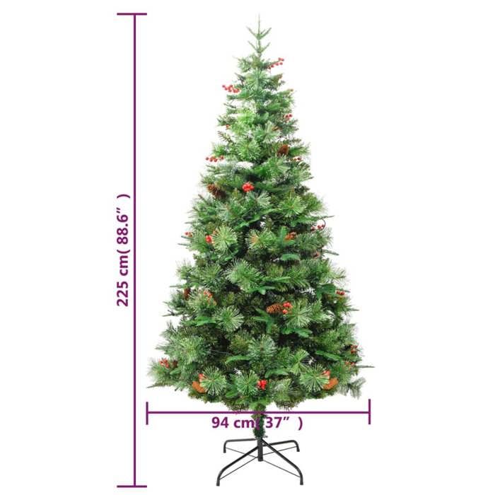 VidaXL Sapin de Noël Pré-éclairé et Pommes de Pin, Arbre de Noël avec LED, Décoration de Vacances, Ornement de Fête 3094558