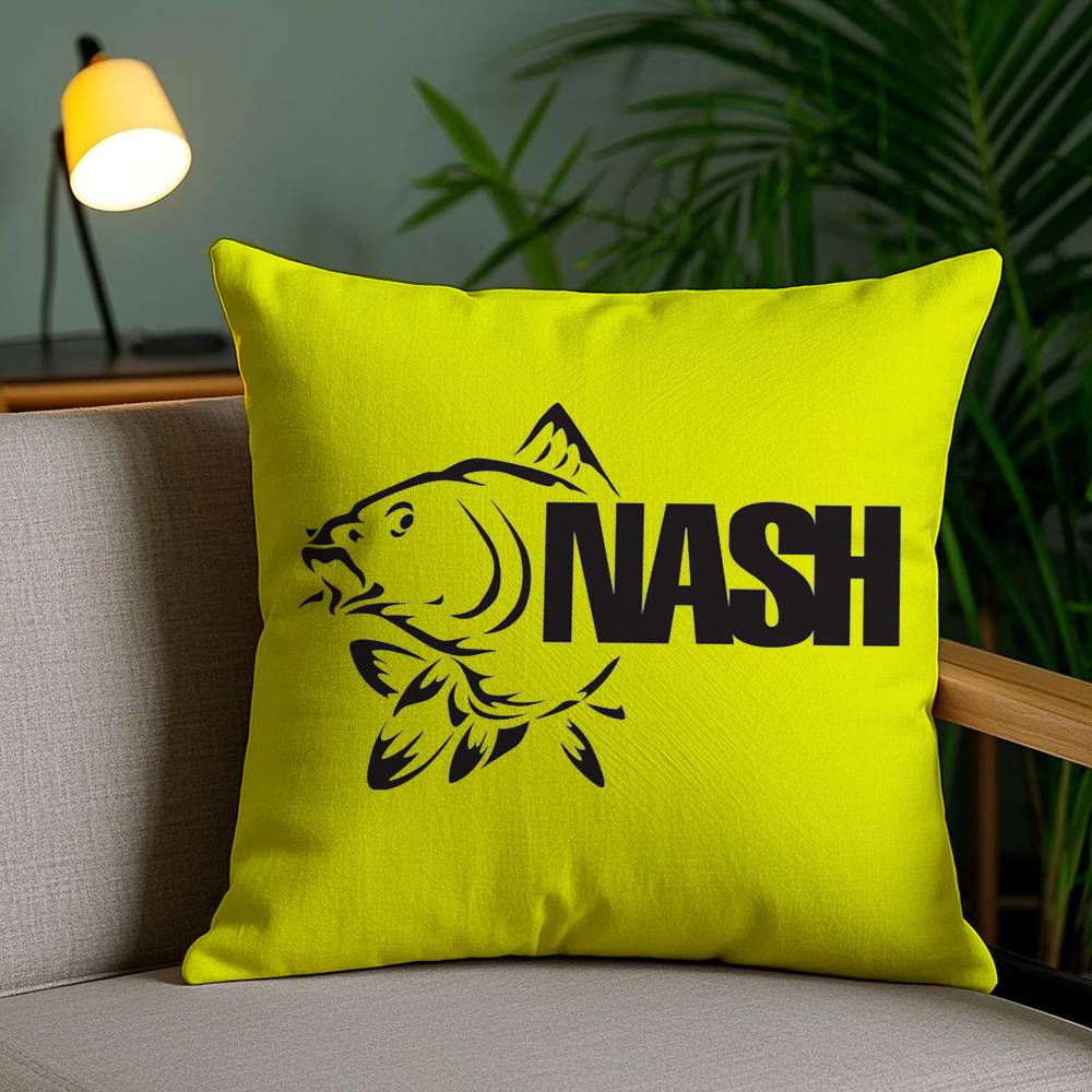Pillow Case N-Nash Fishing logo Office Sofa Dorm Chair Back Short Plush Double-sided Printing Home Cushion Cover
