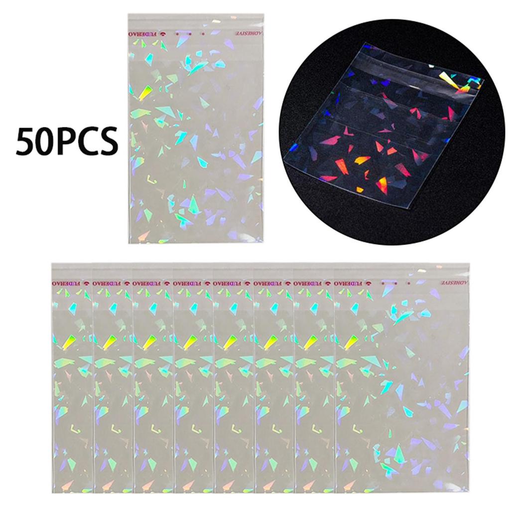 50 Pieces Transparent Holographic Trading Cards Film