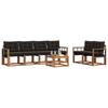 Outdoor Sofa Set with Cushions 7 pcs Natural and Black