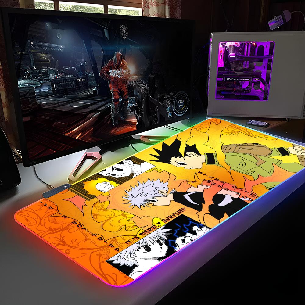 

Anime Hunter X Hunter Mouse Pad RGB Backlit Mouse Pad Laptop Mouse Pad Laptop Gamer Computer Desk Gaming Accessories RGB600x300x3mm