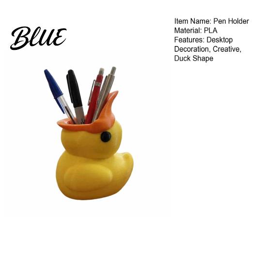 Desktop Stationery Organizer Cute Yellow Duck Pencil Holder Creative PLA Organizer Stable Practical Storage Pen Cup Holder for Home Office