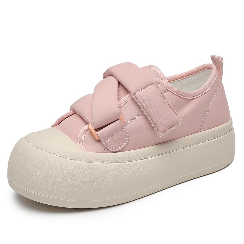 

Весенние женские парусиновые туфли, милые туфли на липучке и модные повседневные туфли-хлебцы. 40