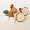 4pcs wooden mushroom clothes and hat hooks Non perforated solid wood clothes hook wall hooks for hanging