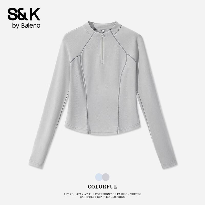 Baleno S&K Half-Zip Quick-Dry Long Sleeve T-Shirt for Women