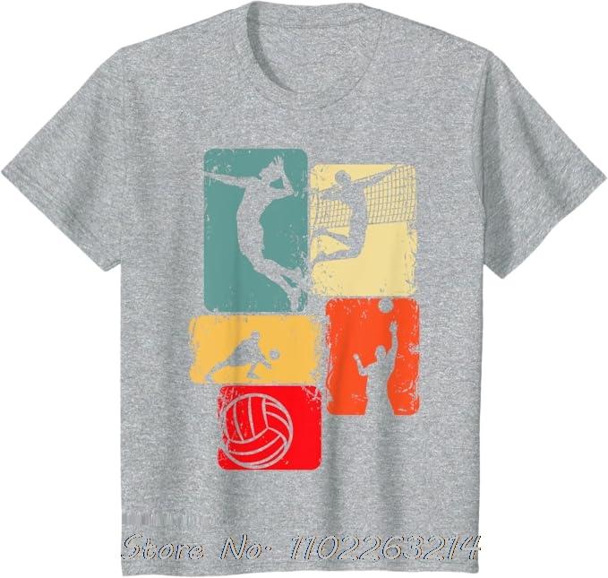 Volleyball Boys Men Youth Men's Clothing Print Original Design Oversized T-shirt Summer Cotton Tshirt Camiseta Fitness T Shirt