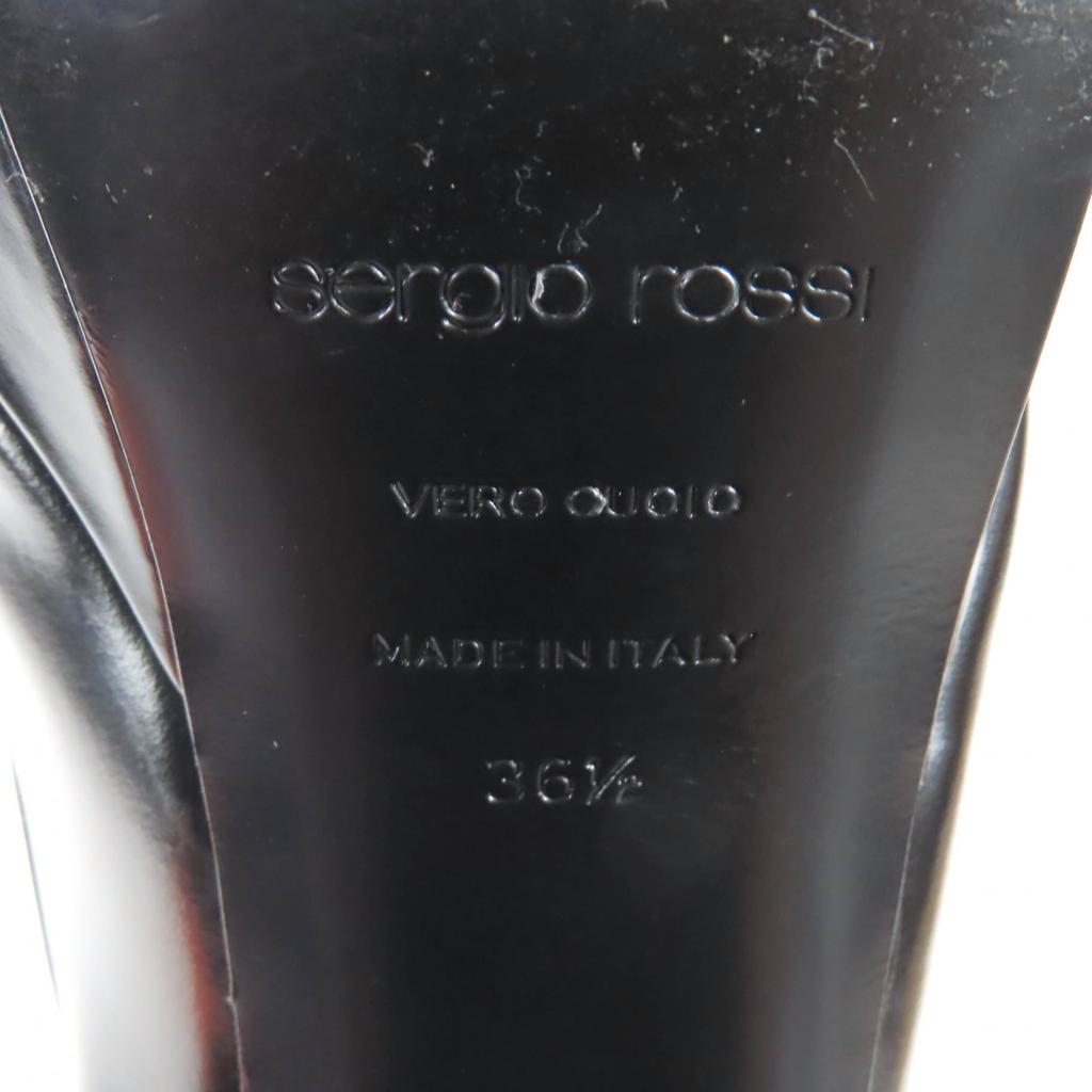 Makellose Sergio Rossi Pumps SR NORA Chunky Heel Leder schwarz Leder Damen 36.5 Gebraucht