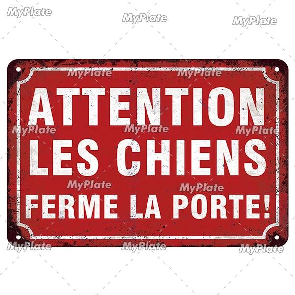 [MaPalte] Vintage French Warning Sign Metal Sign Tin Sign Decoration Plaque Home Wall Door Decor Bar Sign Home Plate Poster