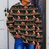 Men's Neck Knit Sweater with Christmas Print for Winter Holiday