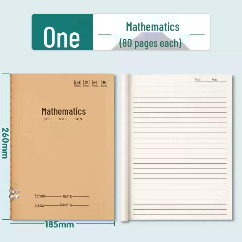 Рабочая тетрадь по математике для начальной и средней школы: 3-6 классы, крафт-бумага