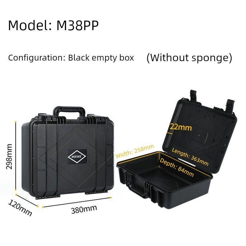 

New Thickened Anti-Fall Large Medium Portable Vehicle-Mounted Home Use Plastic Hardware Toolbox Instrument Case Protection Box M38 black empty PP special promotion(Only Black)