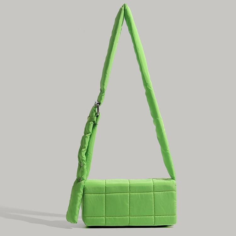 High-End Niche Underarm Bag Down Bag Mesh Pillow Bag Single Shoulder Handbag Winter New Crossbody Small Square Bag Trendy