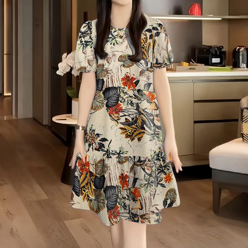 Summer Women's Homewear Nightdress Women Short Sleeve Dresses Loose Fit Nightwear Home Clothes Loungewear Dresses Party Dress